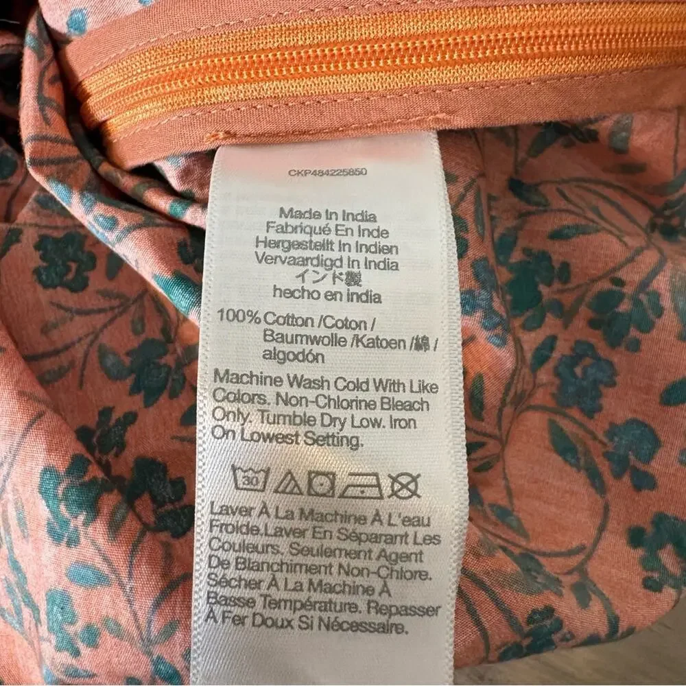 Madewell Amari Twist Detail Shirt Sunset Haze Orange Green Size 6 - Picture 9 of 10